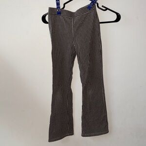 H&M Black and Beige Checkered Kids Bootcut Leggings